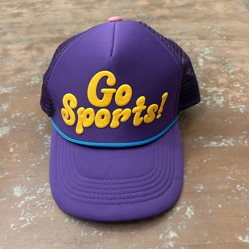 New Talisman Go Sports Purple yellow trucker hat adjustable